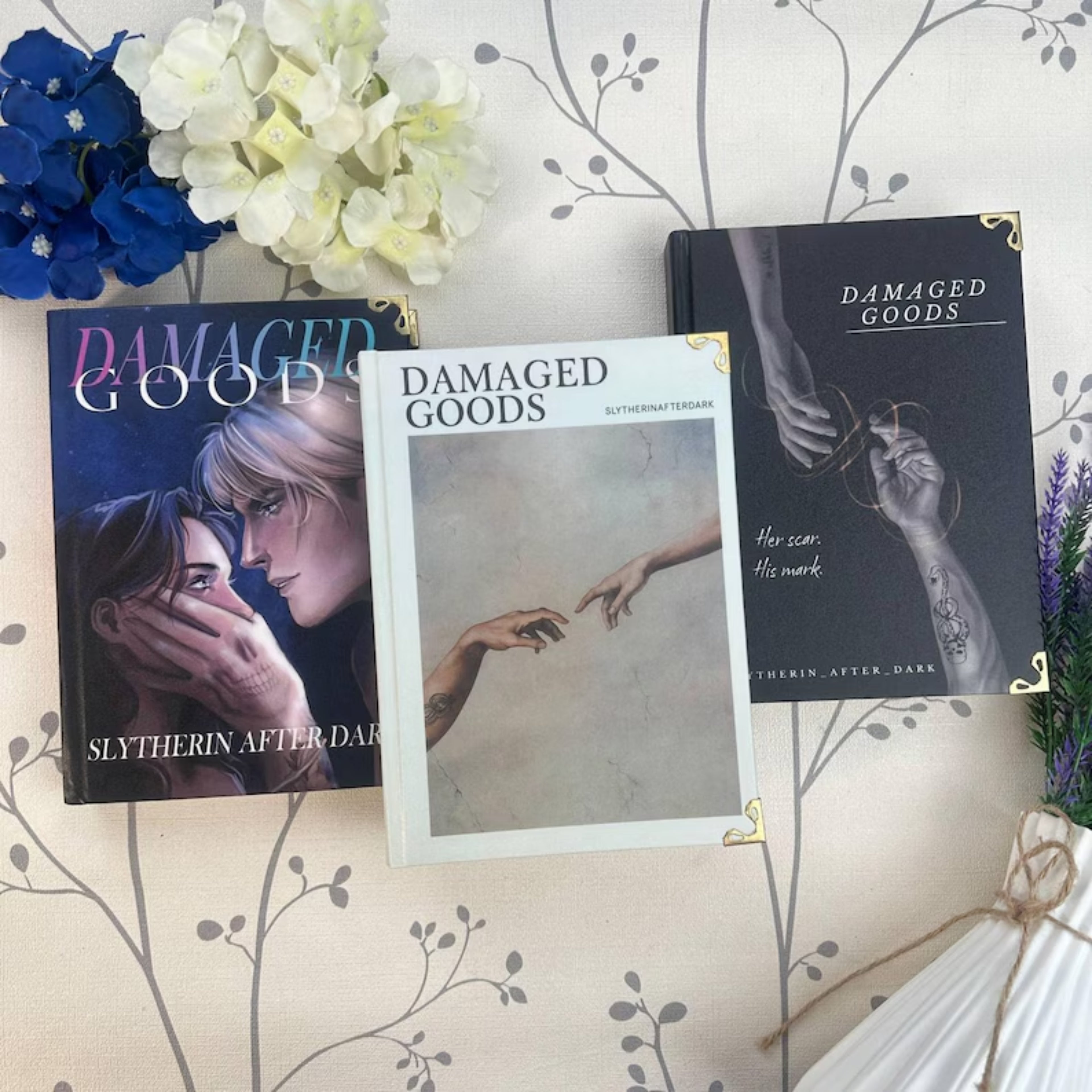 Damaged Goods Hardcover Book – Dark Academia Slytherin Inspired Romance Novel, Emotional Fantasy Couple Story, Aesthetic Collector Edition