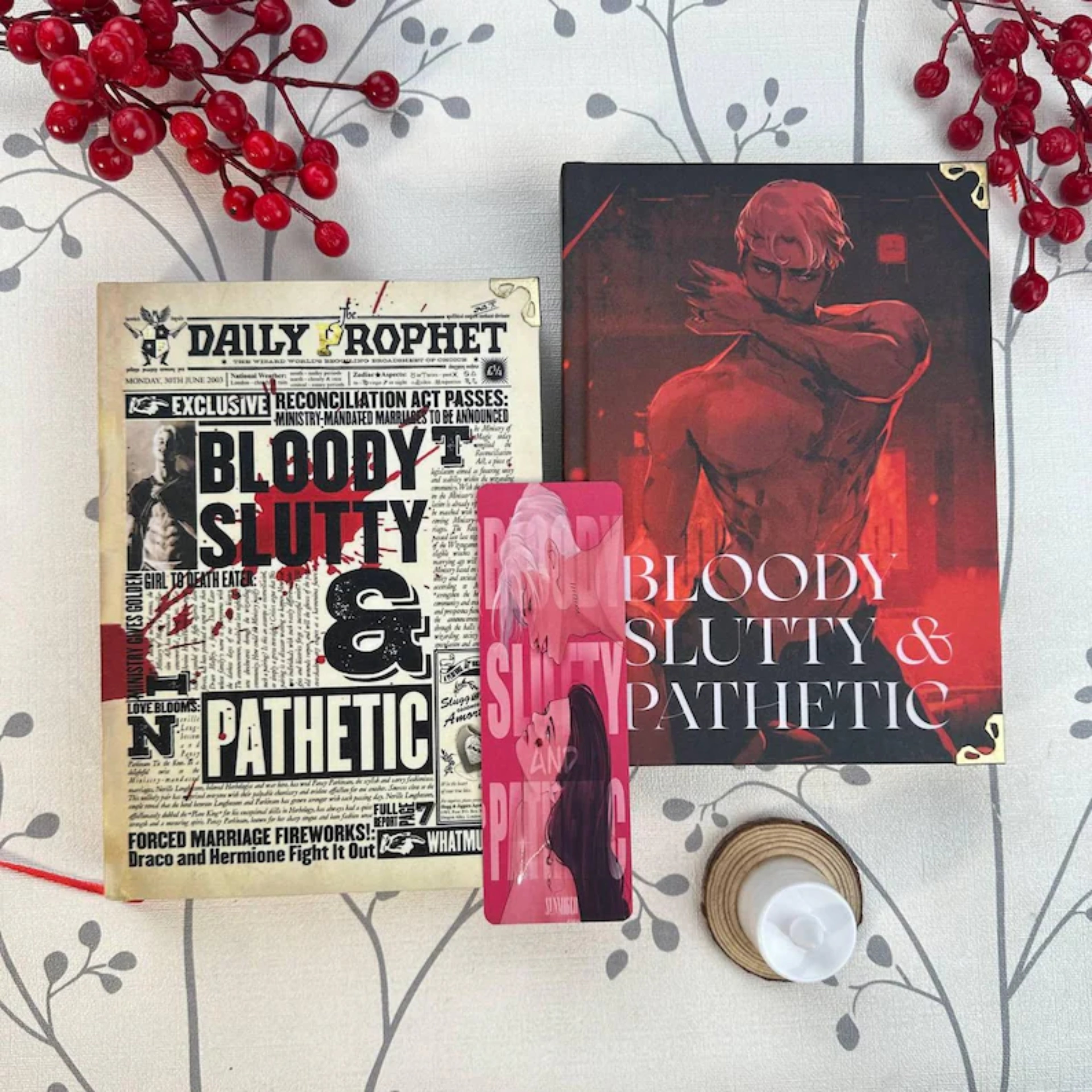 Bloody Slutty & Pathetic Daily Prophet Newspaper Book Cover – Dramione Inspired Dark Academia Aesthetic Fan Art Edition