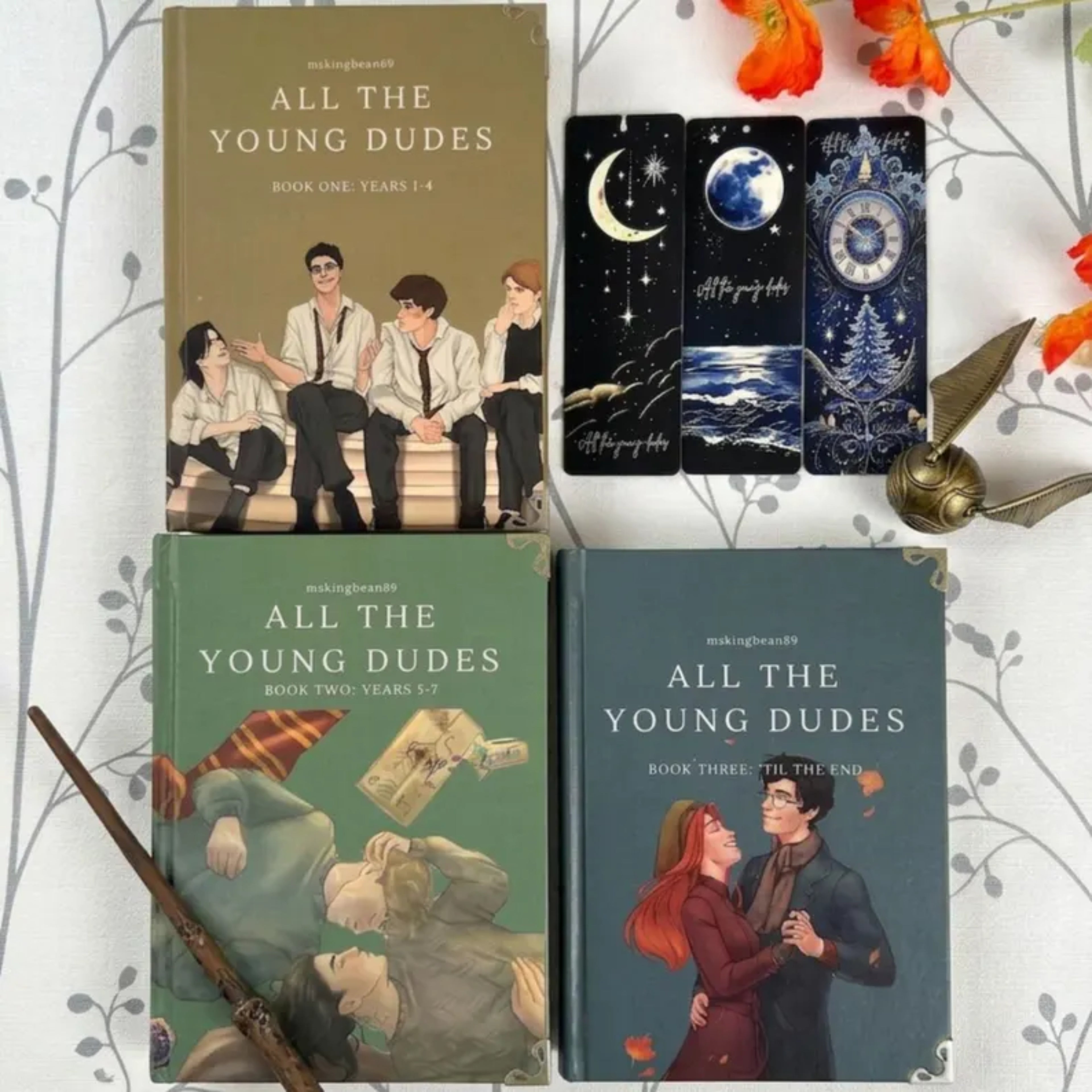 All The Young Dudes Book Set – Hardcover Fanfiction Series Collection, Complete YA School Drama & Romance Bundle, Aesthetic Collector Edition