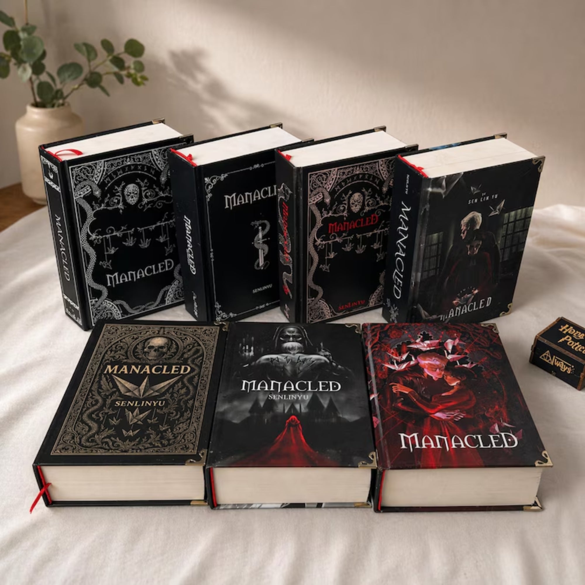 Manacled 3in1 by Shenyulin Hardcover Book – Dark Fantasy Decorative Books with Gothic Cover Art, Collector-Style Bookish Shelf Decor