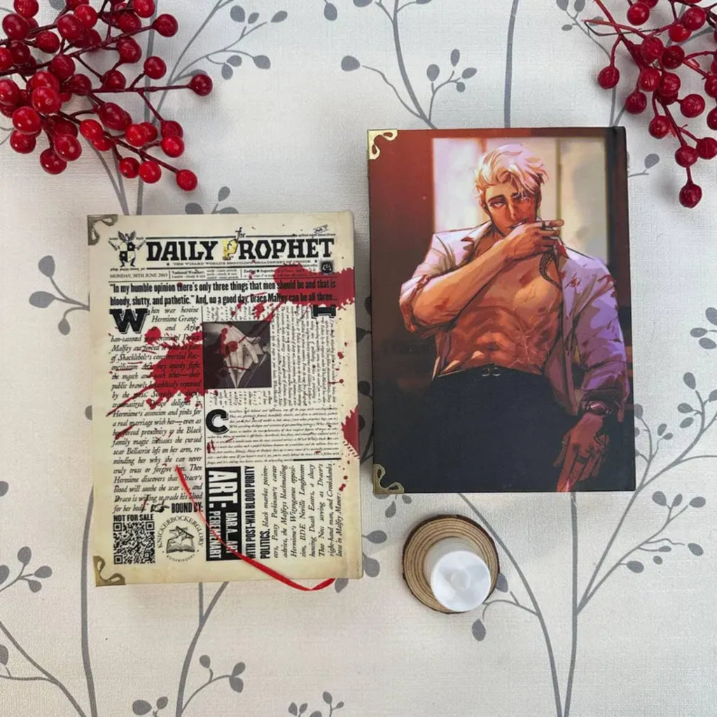 Bloody Slutty & Pathetic Daily Prophet Newspaper Book Cover – Dramione Inspired Dark Academia Aesthetic Fan Art Edition