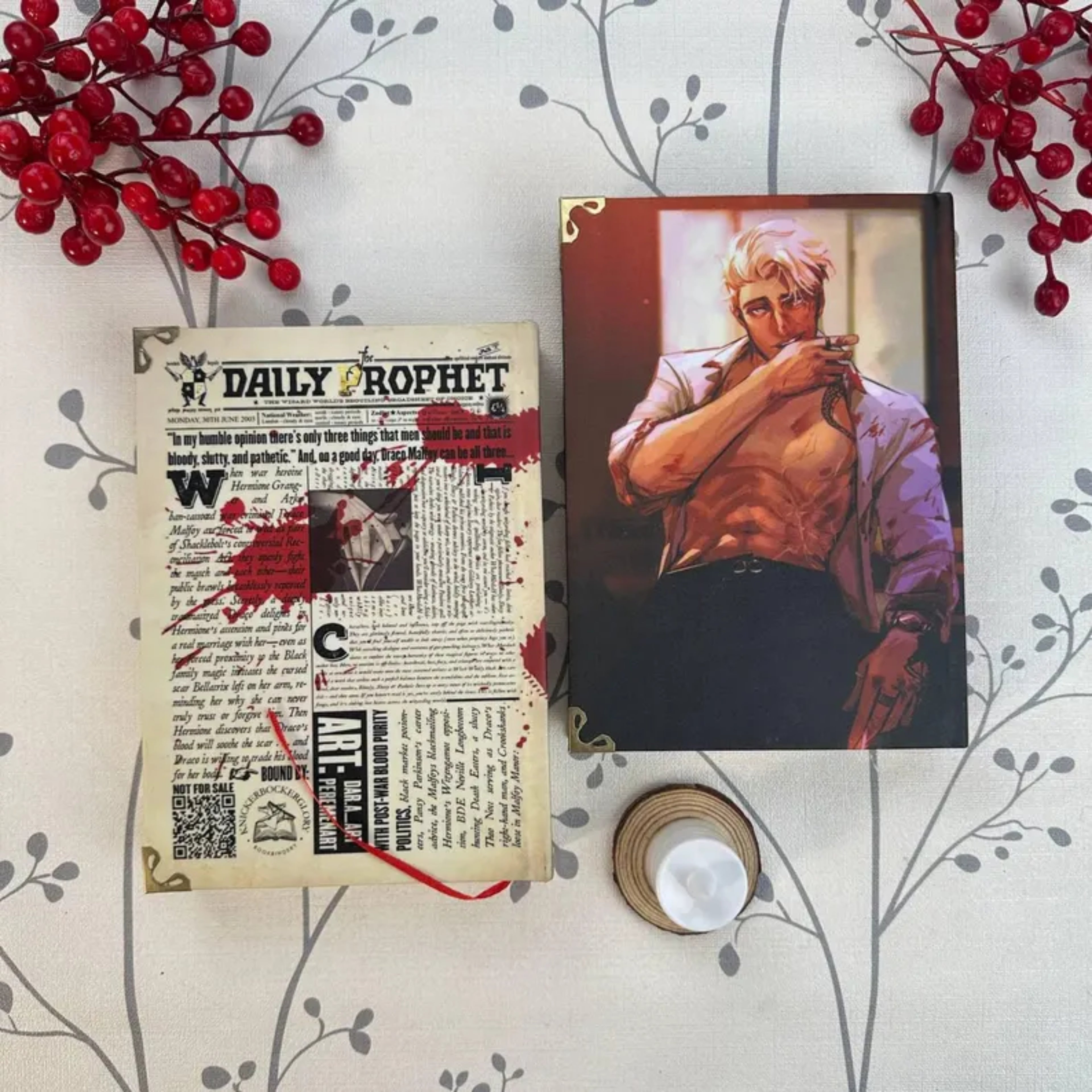 Bloody Slutty & Pathetic Daily Prophet Newspaper Book Cover – Dramione Inspired Dark Academia Aesthetic Fan Art Edition