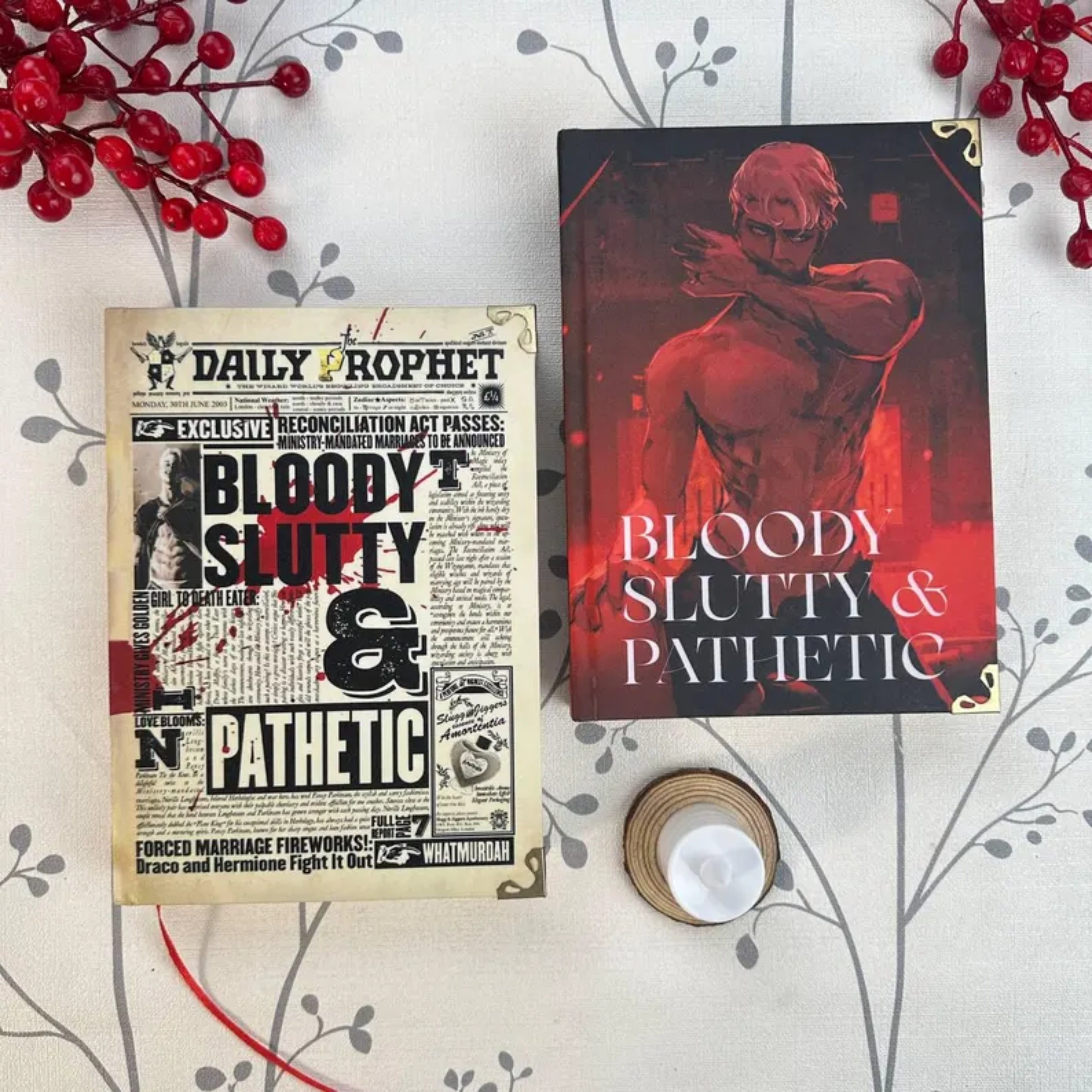 Bloody Slutty & Pathetic Daily Prophet Newspaper Book Cover – Dramione Inspired Dark Academia Aesthetic Fan Art Edition