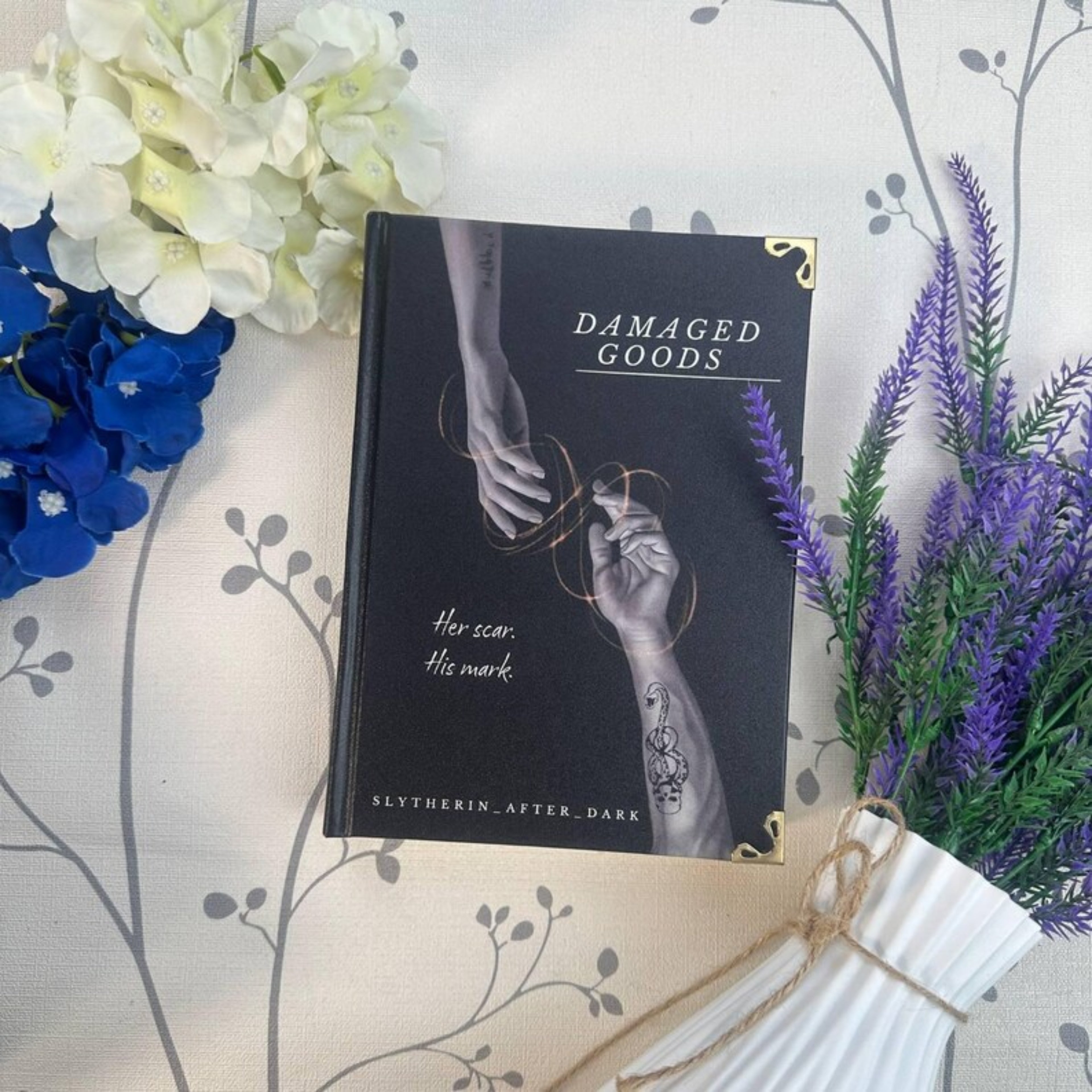 Damaged Goods Hardcover Book – Dark Academia Slytherin Inspired Romance Novel, Emotional Fantasy Couple Story, Aesthetic Collector Edition