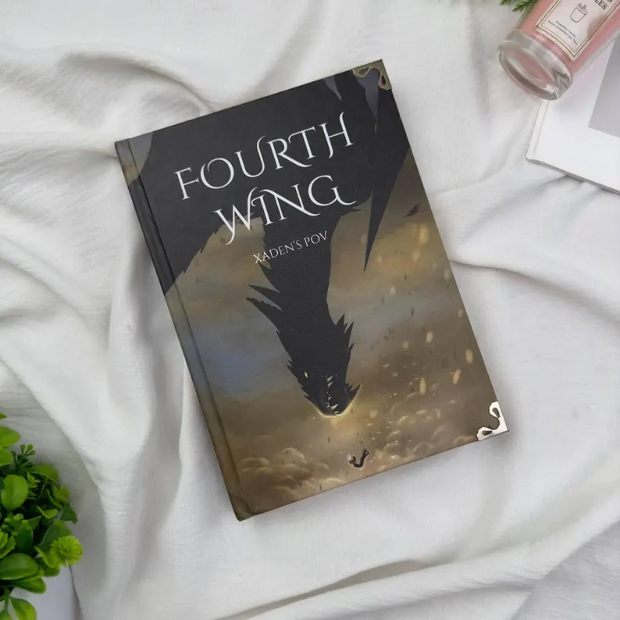 Fourth Wing Inspired Hardcover Book Set – Dragon Fantasy Decorative Books with Xaden POV Cover Art, Aesthetic Collector-Style Shelf Decor